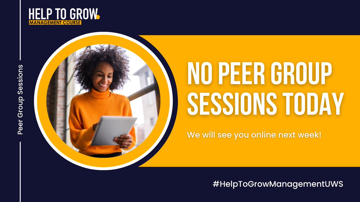 Reminder for all of our cohort 6 businesses that there are no peer group sessions this week 😉 If you need anything from our team now that your programme is drawing to a close, please let us know. You can contact us via email: H2GM@uws.ac.uk