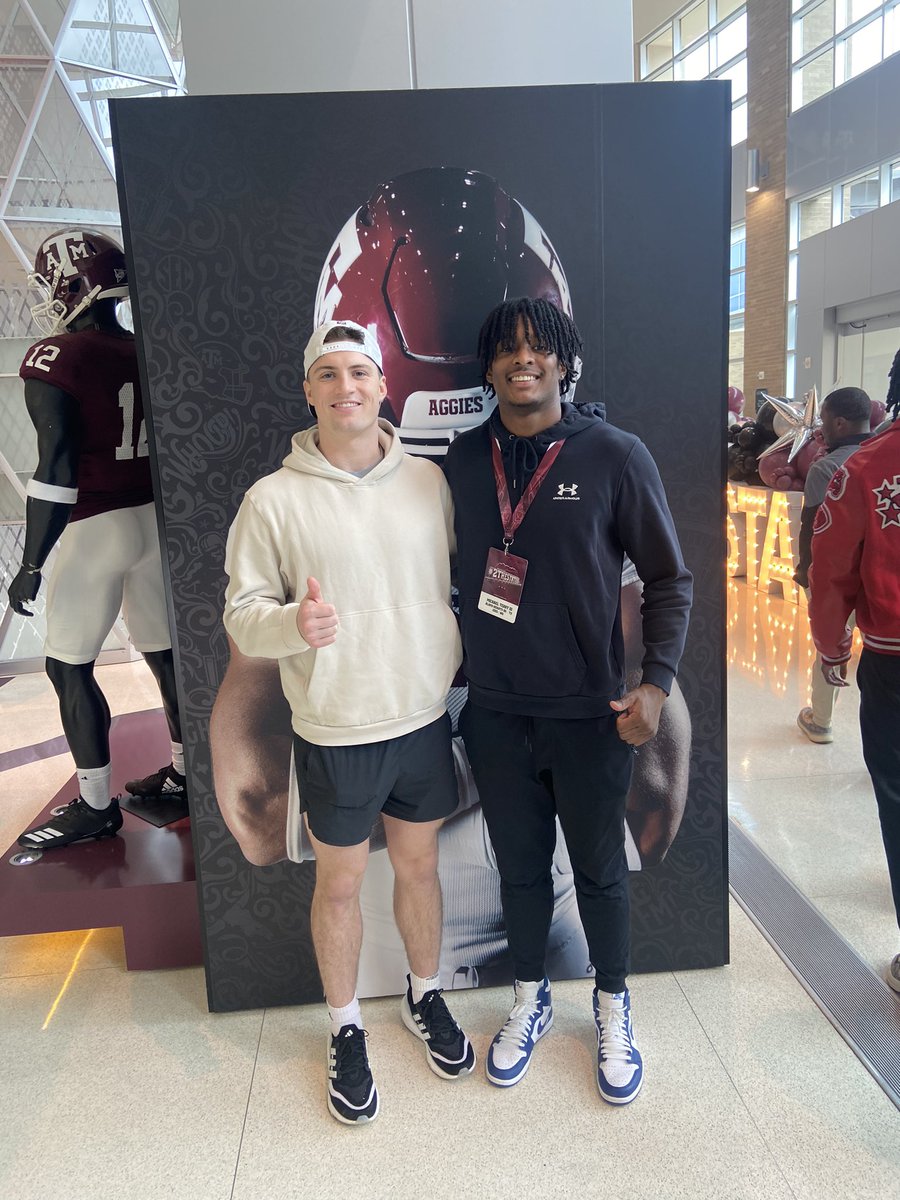 michael Terry lll (@mterry_3) on Twitter photo Had a great time at <a href="/AggieFootball/">Texas A&M Football</a> thanks <a href="/coachelko/">_coachelko👍🏾</a> <a href="/CoachBateman/">Jay Bateman</a> <a href="/CoachTroop_/">Trooper Taylor</a> <a href="/HolmonWiggins/">Holmon Wiggins</a> <a href="/CoachBufordJ/">Josh Buford</a> <a href="/CK_KleinCollin/">Collin Klein</a> <a href="/coachjoeylynch/">Joey Lynch</a> and ran in to my brother <a href="/Tommycolligan40/">Tommy Colligan</a> @HuskersCJC @GHamilton_On3 <a href="/MikeRoach247/">Mike Roach</a> <a href="/BDammone/">Along The Wire</a> <a href="/Jason_Howell/">Jason Howell</a> #GIGEM #aggiepride
#blessed Had a great time at <a href="/AggieFootball/">Texas A&M Football</a> thanks <a href="/coachelko/">_coachelko👍🏾</a> <a href="/CoachBateman/">Jay Bateman</a> <a href="/CoachTroop_/">Trooper Taylor</a> <a href="/HolmonWiggins/">Holmon Wiggins</a> <a href="/CoachBufordJ/">Josh Buford</a> <a href="/CK_KleinCollin/">Collin Klein</a> <a href="/coachjoeylynch/">Joey Lynch</a> and ran in to my brother <a href="/Tommycolligan40/">Tommy Colligan</a> @HuskersCJC @GHamilton_On3 <a href="/MikeRoach247/">Mike Roach</a> <a href="/BDammone/">Along The Wire</a> <a href="/Jason_Howell/">Jason Howell</a> #GIGEM #aggiepride
#blessed