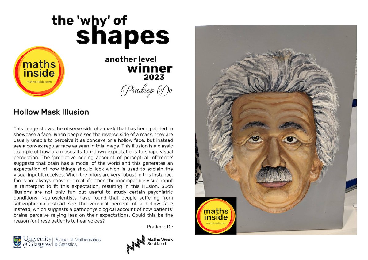 mathsinside's tweet photo. *Hollow Mask Illusion* — Pradeep De  — Another Level Winner 📸🏆🎉 

@mathsinside #mathsinside #mathsinsideInMotion #maths #PhotoContest #MathsWeekScot @UofGlasgow @UofGMaths_Stats @mathsweekscot @tentivetodetail https://t.co/qWhBSDiohC