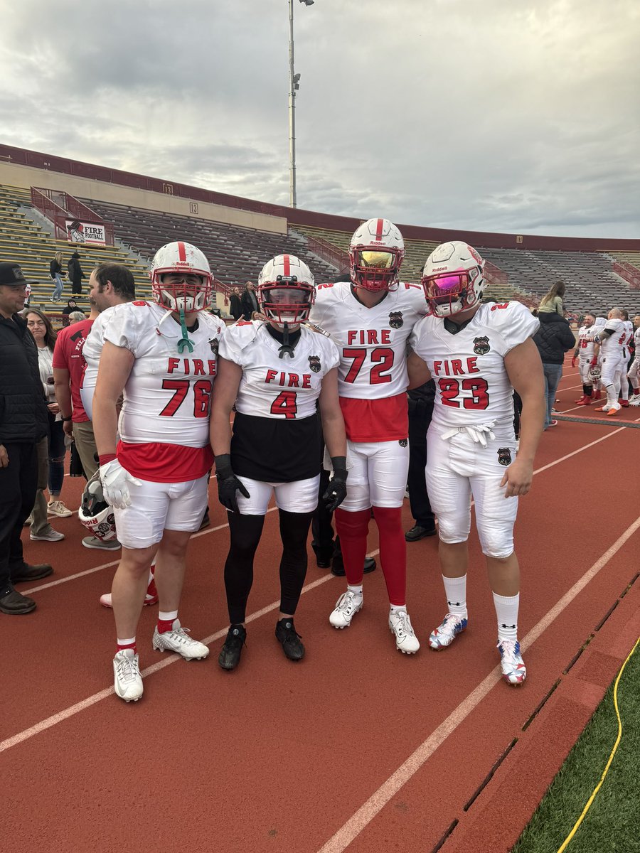 CoachPrice7075's tweet photo. @BrothersVarsity alums and league champions @PriceTrey_ , @Cooplaff19 , Caden Laffan, and Anthony Davis representing Fire at the 50th Pig Bowl yesterday.  Great to see them all back in action. https://t.co/ysF6vSxEAg