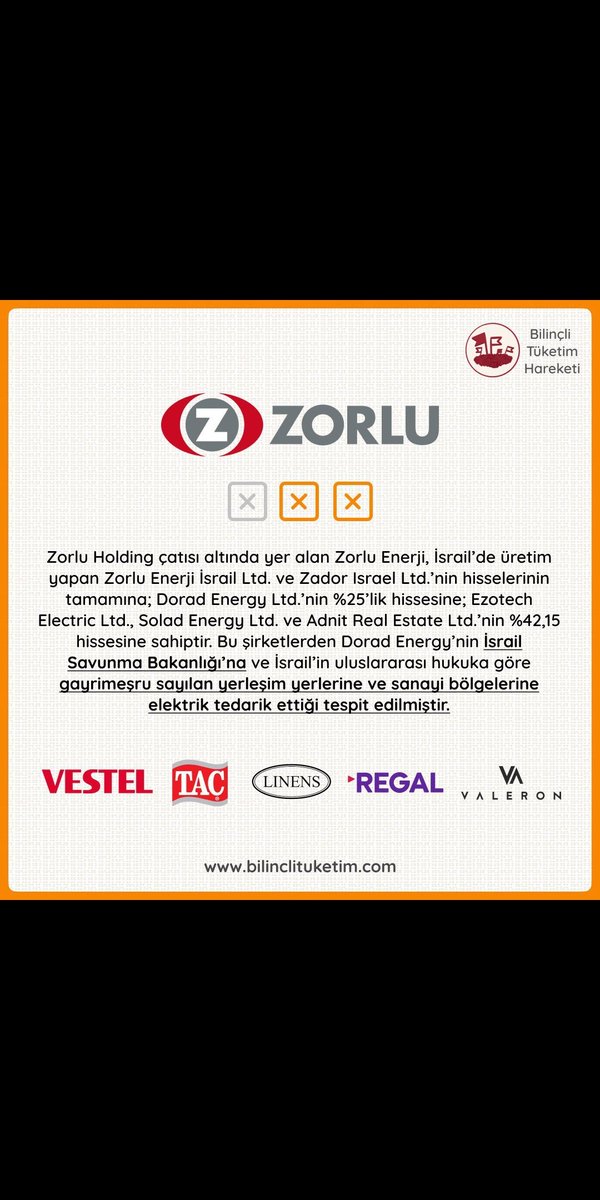 Boykot listesi güncellendi. Zorlu'yu zora sokmanın zamanı geldi. #zorluyudurdurun
