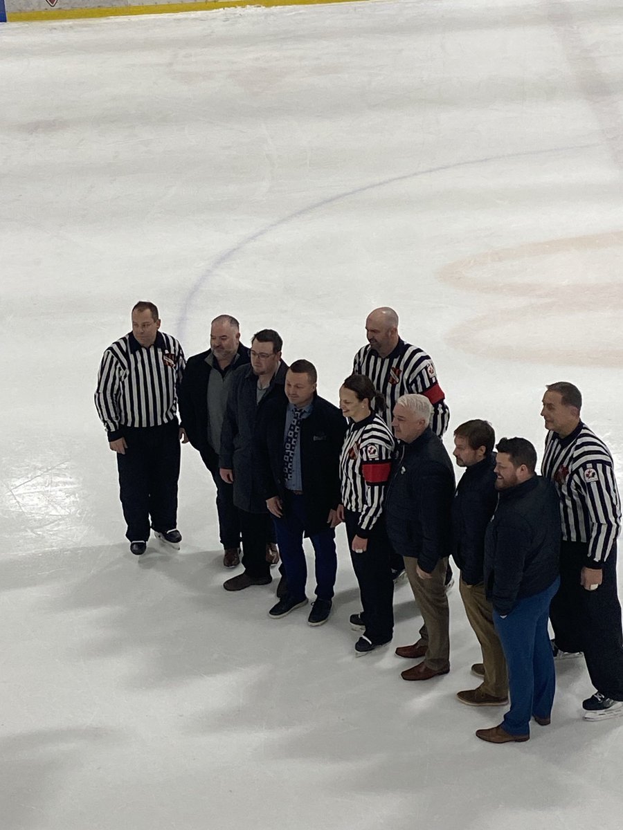 wattsie1964's tweet photo. Congratulations Danielle Mills, first female to referee a senior hockey game in NL. Hats off to you Danielle and I’m sure you are paving the way for many other female officials to carry the torch. A very powerful and proud moment for you indeed. https://t.co/hOiOvayzvF
