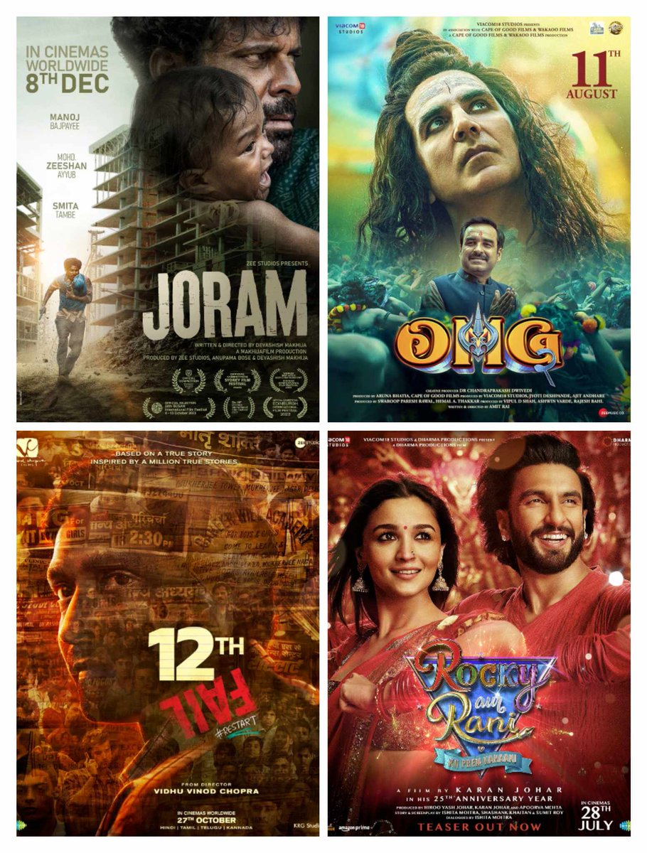 #FilmfareAwards2024 🏆

#Writing Awards Winners 👏

Best Story

#OMG2 #AmitRai & #Joram #DevashishMakhija

Best Screenplay - #12thFail #VidhuVinodChopra

Best Dialogue - #IshitaMoitra #RockyAurRaniKiiPremKahaani 

#FilmfareAwards #FilmfareInGujarat #HyundaiFilmfareAwards2024