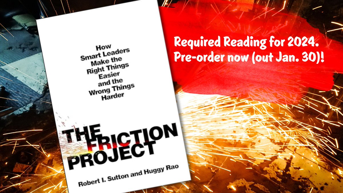 My friends @work_matters + @huggyrao are introducing #frictionforensics to help skilled leaders find ways to eliminate things that slow people down and drive them crazy. Work smarter—pre-order: amzn.to/47rxtt1
#TheFrictionProject #amreading #businessbooks #requiredreading