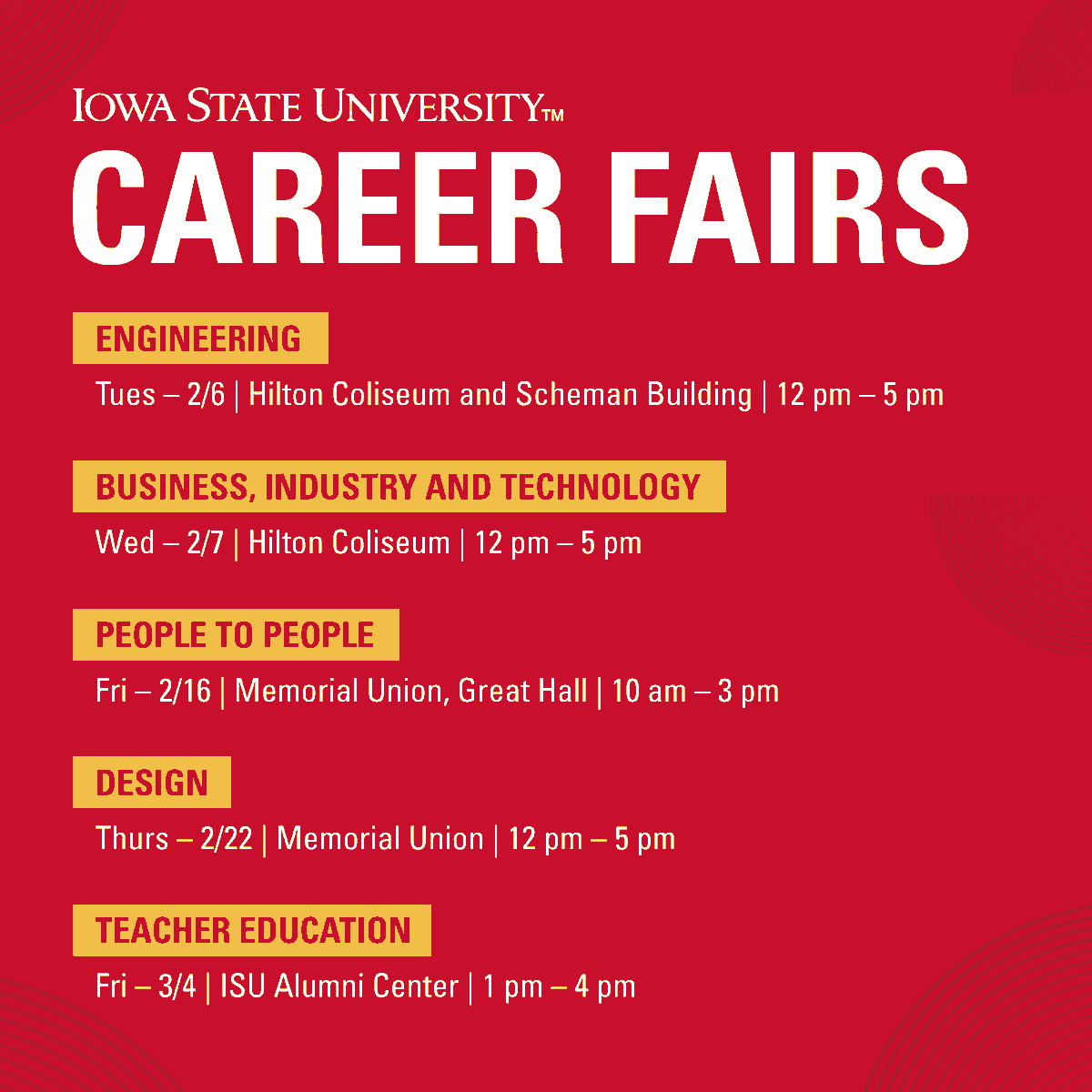 Don’t forget - spring career fairs are coming up! Link below for more info. 

🔗 bit.ly/3OeEQx5