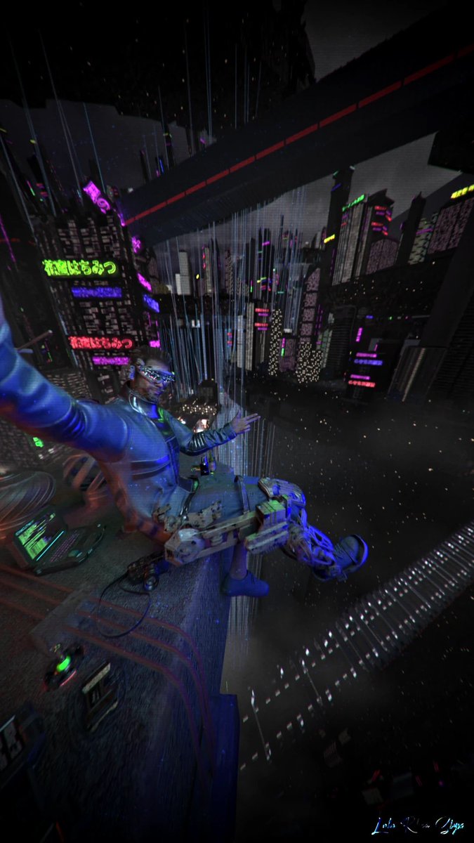 2 weeks before, I asked my friend <a href="/lola_tighe/">🌌LolaRheaStyx🌌</a> to make a 3D piece for me as a commission! Super fam of her ART🙏

Theme was a cyber character sittin on buildin &amp; this is what she made! More than I expected tbh I fuckin love it🔥

Collected it for 8 Sol &amp; I feel it deserve more LFG