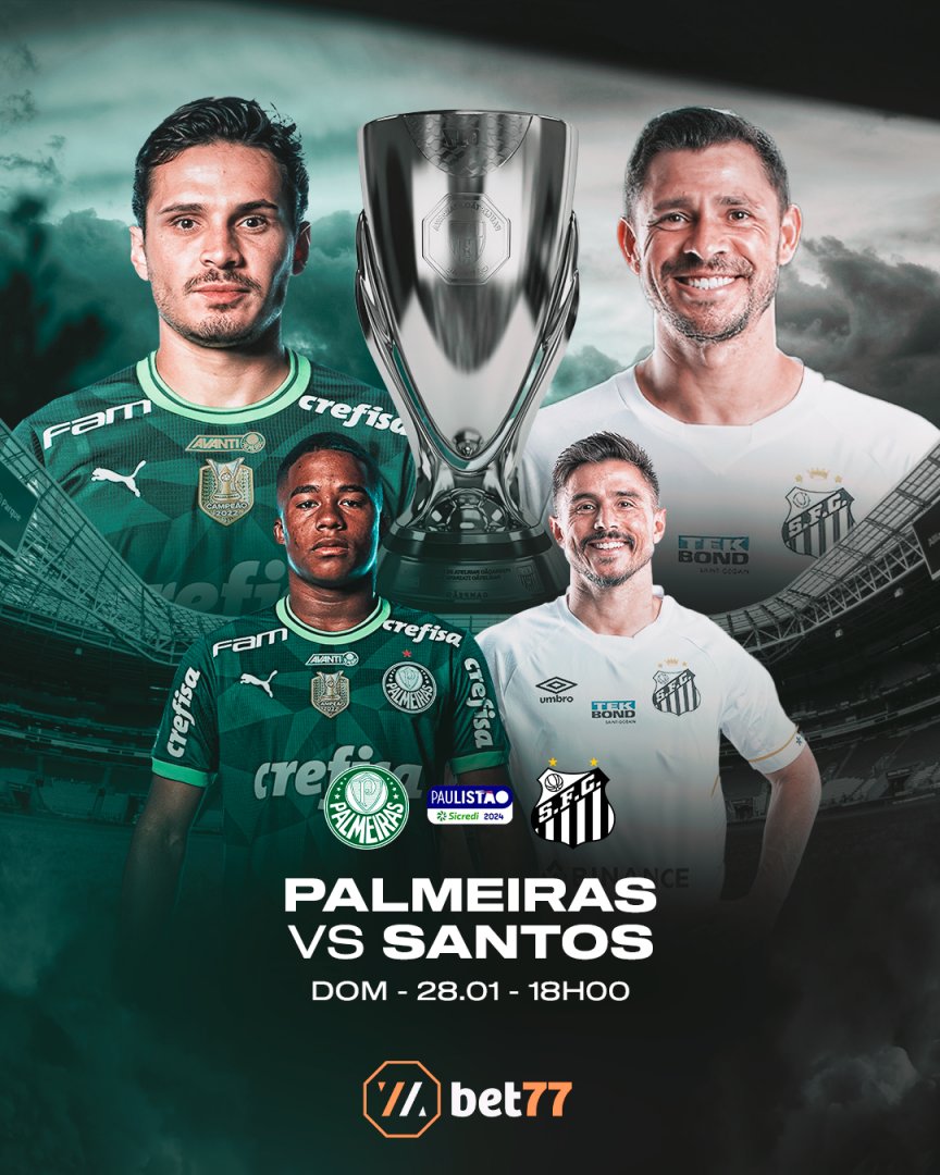 Neste domingo, Palmeiras e Santos se enfrentarão no Allianz Parque, em um confronto válido pela terceira rodada do Campeonato Paulista 2024, marcando o primeiro clássico do futebol paulista na atual temporada.
!
Deposite já e aproveite as melhores odds desse jogaço!