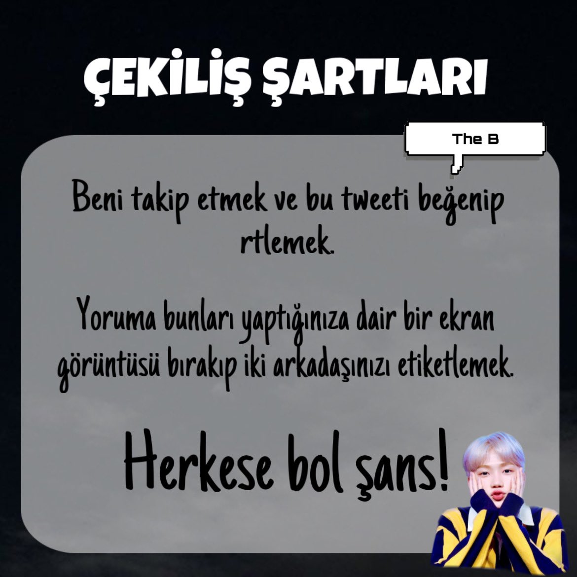 THE BOYZ PHOTOBOOK FAKE VER ALBUM ÇEKİLİŞİ

# aranızdan birine fake ver pb hediye etmek istiyorum
# ayrıntılar ikinci fotoğrafta yazıyor, herkese bol şans!

⏳ son katılım tarihi 08.02
🎉 açıklanma tarihi 10.02