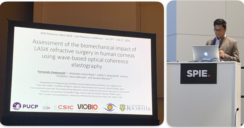 Great job ⁦<a href="/FernandoZvietc1/">Fernando Zvietcovich Zegarra</a>⁩ in ⁦<a href="/PhotonicsWest/">SPIE Photonics West</a>⁩ talk: #OCE measured #CornealBiomechanics in #LASIK patients in vivo 👏🏼👏🏼 ⁦<a href="/imcustomeye/">IMCUSTOMEYE</a>⁩ ⁦<a href="/VioBioLab/">VioBioLab</a>⁩ <a href="/CSIC/">CSIC</a> ⁦<a href="/MarcoslabUr/">MarcosLab_UR</a>⁩ ⁦<a href="/CvsUor/">CVSUoR</a>⁩ <a href="/UofR/">University of Rochester</a> ⁦<a href="/pucp/">PUCP</a>⁩ ⁦<a href="/IOFVega/">I. O. Fernández-Vega</a>⁩ <a href="/SPIEtweets/">SPIE</a>⁩