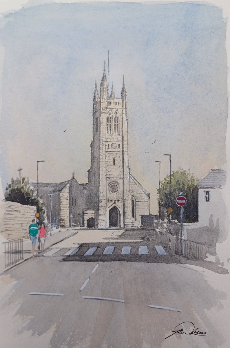 ' St Michael's Church ', Teignmouth, England
I hope you enjoy

#watercolor #architecture #watercolour #DevonHour #churches #southdevon #devon #LondonIsLovinit 
#art #arte #artist #painting