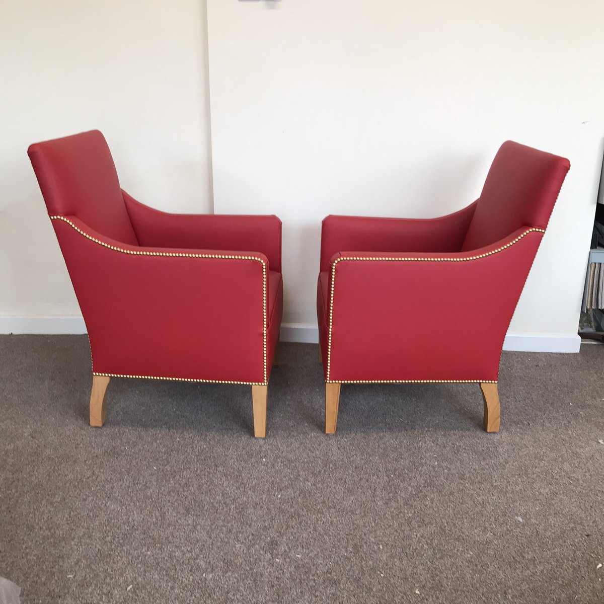 Blood sweat and tears went into making this pair of bespoke leather chairs #indieretail #MHHSBD #interiors