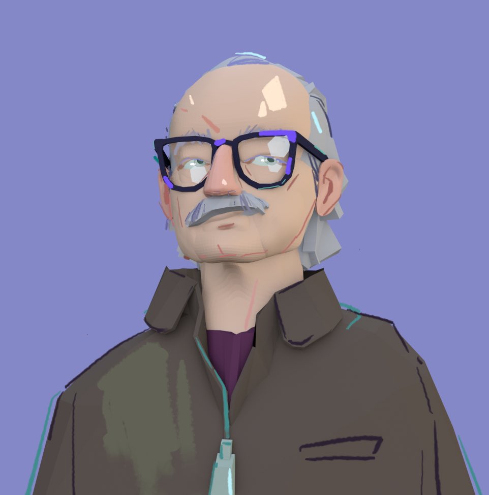 「おじいちゃんを作る課題!楽しい!  sensei `s blender clas」|YOSHIOKA SEIKOのイラスト