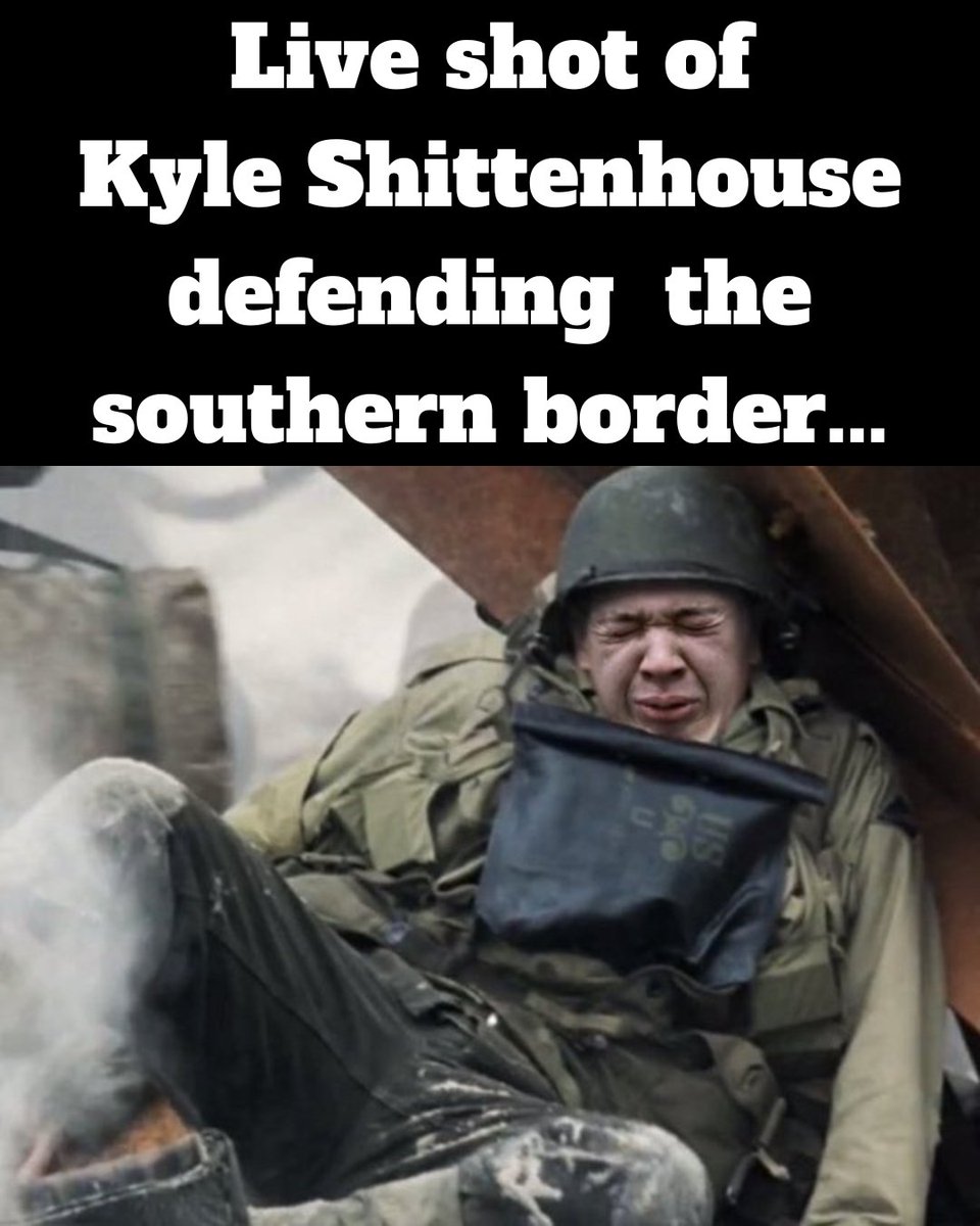SlavaDeBonkski's tweet photo. @MickeyKuhns #KyleRittenhouse #KyleRittenhouseIsAMurderer #KillerKyle #TexASS #border #Southernborder #Texas #TexasBorder #TexasBoarderCrisis #TexasNationalGuard #TexasStandoff #Texasnews #FuckAbbott #FuckTheGOP https://t.co/DfkefVmwj7