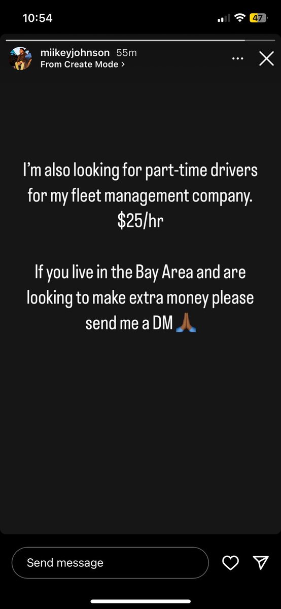 kingsolo72's tweet image. If yal need a job and are in the Bay Area tap in with my bro for this dope opportunity! 
 
His IG is miikeyjohnson 👌🏾