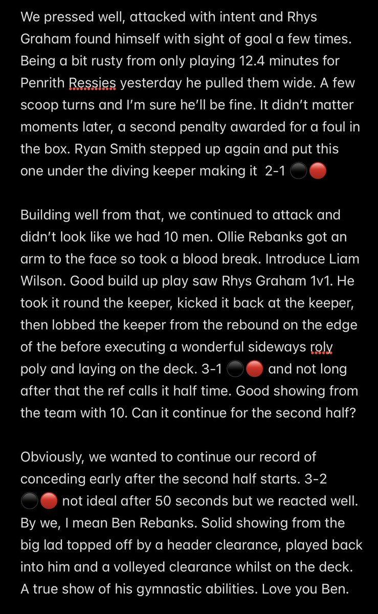 DalstonBR2000's tweet photo. Match Report vs Qzone 

Great showing from the lads up against it from 80th minute. Kept going, relentless. 

⚽️⚽️⚽️⚽️ - @Ryansmith_251 
⚽️- @RhysGraham44 
⚽️- Jack Senior
🎖️- @benrebanks__ 

Poor from Rob Currie not turning up. 

#WeAreDalston https://t.co/KjYjHUeLfz