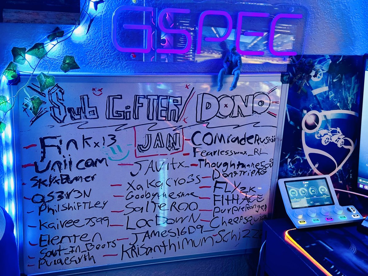 Gspxc's tweet image. BEST MONTH IVE EVER HAD OF STREAMING! Me and my family appreciate you guys way more than you know!💛 First month with White board and to those of you who made the list on the white board😭❤️ I Fricken love you!!! Thank you so much!! Next stream will be the 16th of Feb.#outoftown