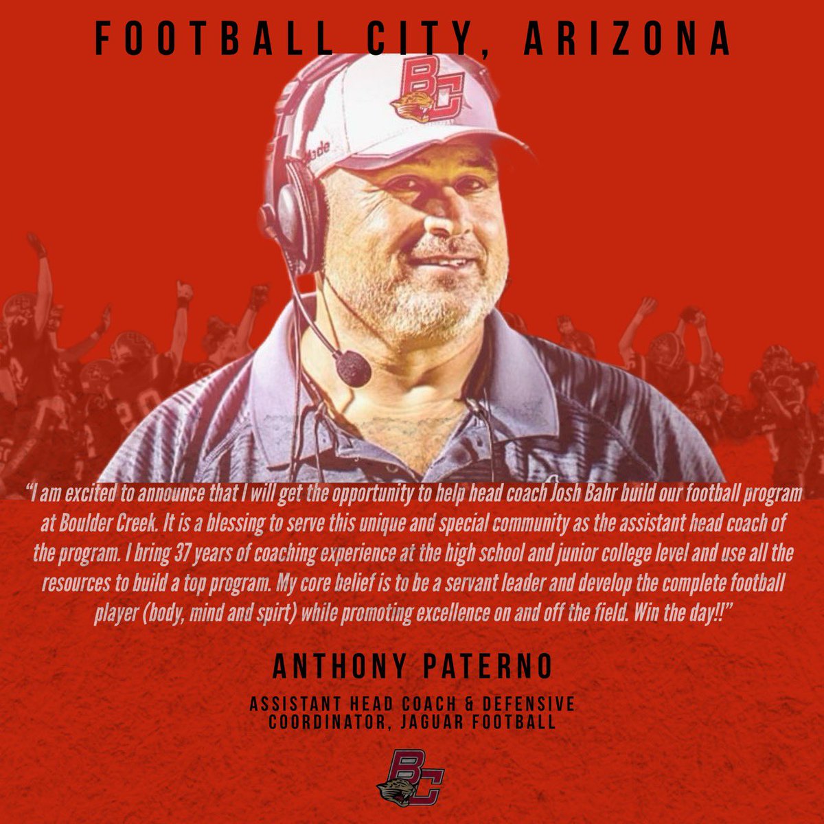 coachjbahr's tweet photo. DC/Assistant Head Coach Anthony Paterno is fired up! A Boulder community member, a BC parent, fan and coach! His experience, passion, and vision is invaluable. #bcjagsday2 #hardrocker Let’s have some fun!! https://t.co/ywNkZpoJFy