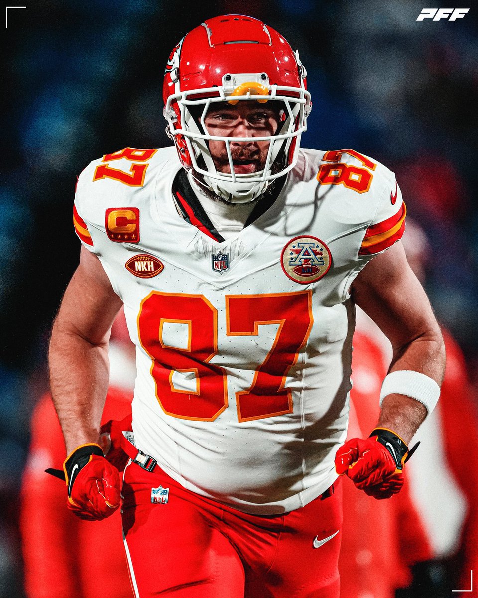 PFF's tweet photo. THE MOST CATCHES IN POSTSEASON HISTORY

Is Travis Kelce the greatest TE of all time? https://t.co/mXHYDpK3yk