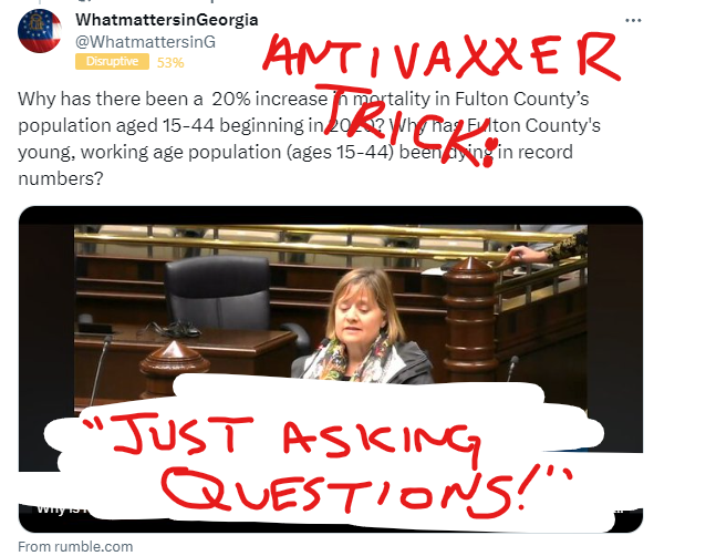 Countering Antivaxx Disinformation

A common technique by antivaxx disinfo spreaders is to "just ask questions" ("JAQing off"), whereby they ask a question but leave  the IMPLICATION that the "vaccine is the answer."

Of course, it takes EFFORT to rebut, but let's, shall we?

/1