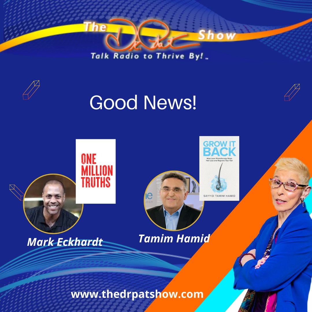 TheDrPatShow's tweet image. Mark Echardts project One Million Truths on racial healing and how can lasers be used to treat hair loss with author Tamin Hamid! Monday at 7am PT ow.ly/biye50QuAZZ #thedrpatshow #blogtalkradio #kknw #podcast #drpatshow #drpat #patbaccili #onemilliontruths.com #GrowItBack