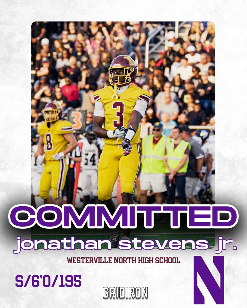 270 Gridiron 🏈 (@270gridiron) on Twitter photo Northwestern’s first commitment in the 2025 class! Congrats <a href="/JStevensJr_/">Jonathan “JonJon” Stevens Jr.</a>! Northwestern’s first commitment in the 2025 class! Congrats <a href="/JStevensJr_/">Jonathan “JonJon” Stevens Jr.</a>!