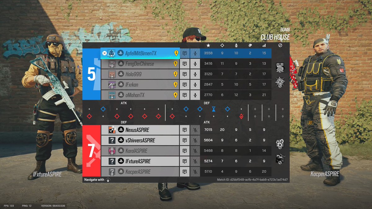 Nachdem unser 1:6 Bilderbuch Comeback abgwehrt wurde, haben wir unser erstes <a href="/Cross_League/">Cross League</a> Match gegen <a href="/TeamAspire_R6/">Team Aspire</a> verloren.

Line Up 
<a href="/APFELMlTBIRNEN/">ApfelMitBirnen</a> 
<a href="/FengDerChinese/">fengderchinese</a> 
@ergoni011 
<a href="/LuccaIstLost/">𝓗𝓸𝓵𝓸</a> 
<a href="/finechinasauce/">Mahan👿</a>