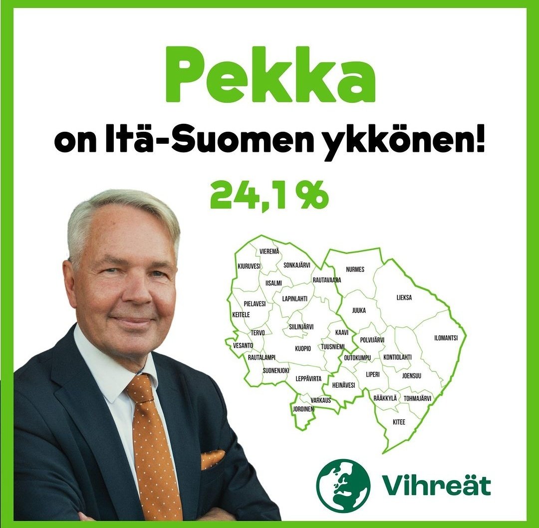 SamiKumpulaine4's tweet photo. Hyvä #kuopio, hyvä #joensuu, hienoa Itä-Suomi 💚 Nyt tsempataan @Haavisto2024 💪🔥 https://t.co/KjuSQ4Gdvx