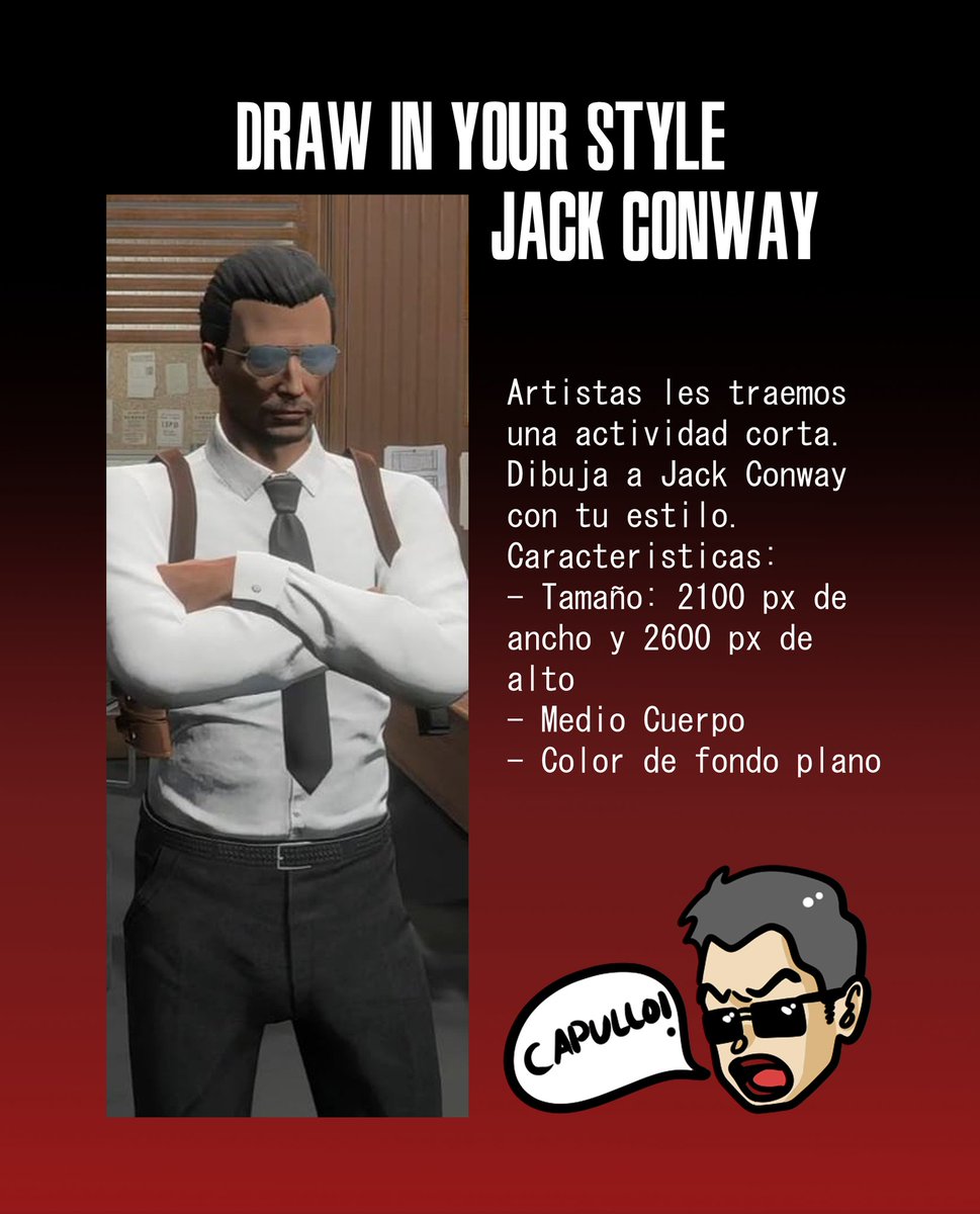 FandomsArtists's tweet image. 📢 Artistas de fandoms de streamers, les traemos una mini actividad mientras se continua con lo del artbook de streamers.

Para más infomacion entrar en Discord:
discord.gg/JFfgKQ4N

Se iran realizando mini actividades de SpainRP, donde se dibujaran a distintos pjs... ++