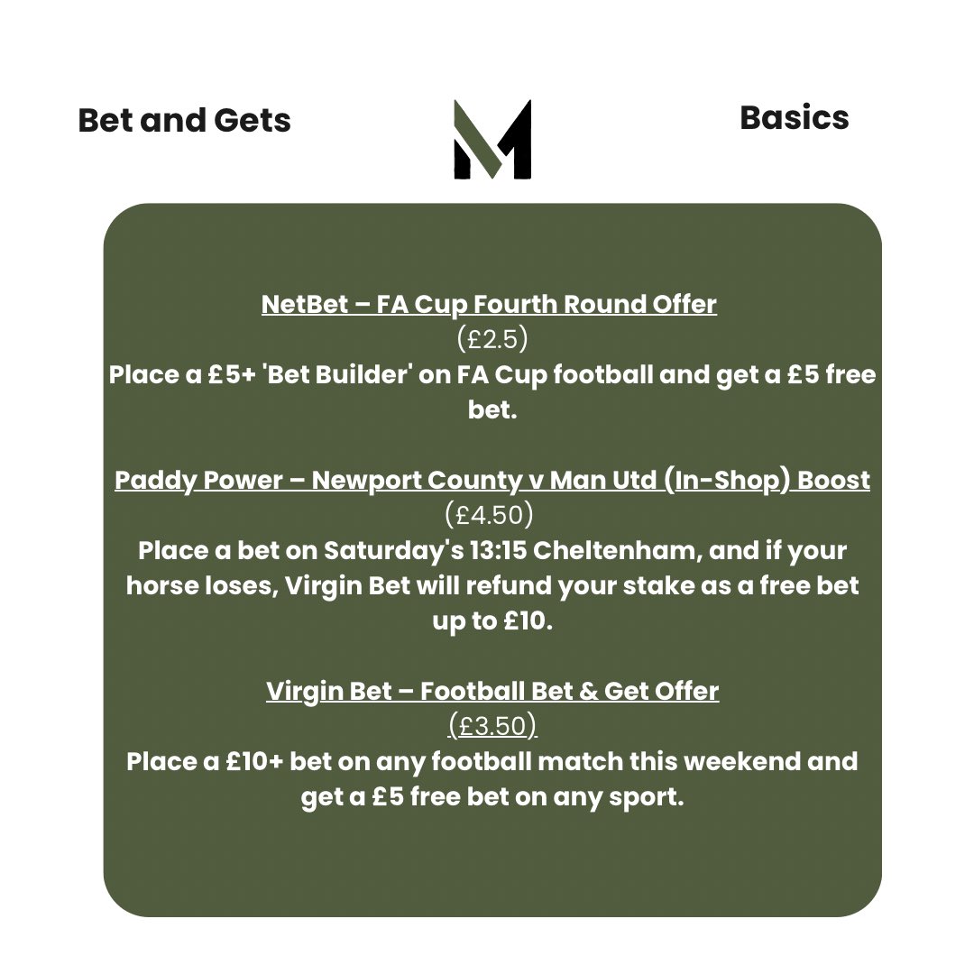 MBMastermind's tweet image. Reload Offers Round Up 🚨

#MatchedBetting #Arbitrage #RiskFree #SideHustle #UKSideHustle #FreeMoney #BetandGet #Profit
