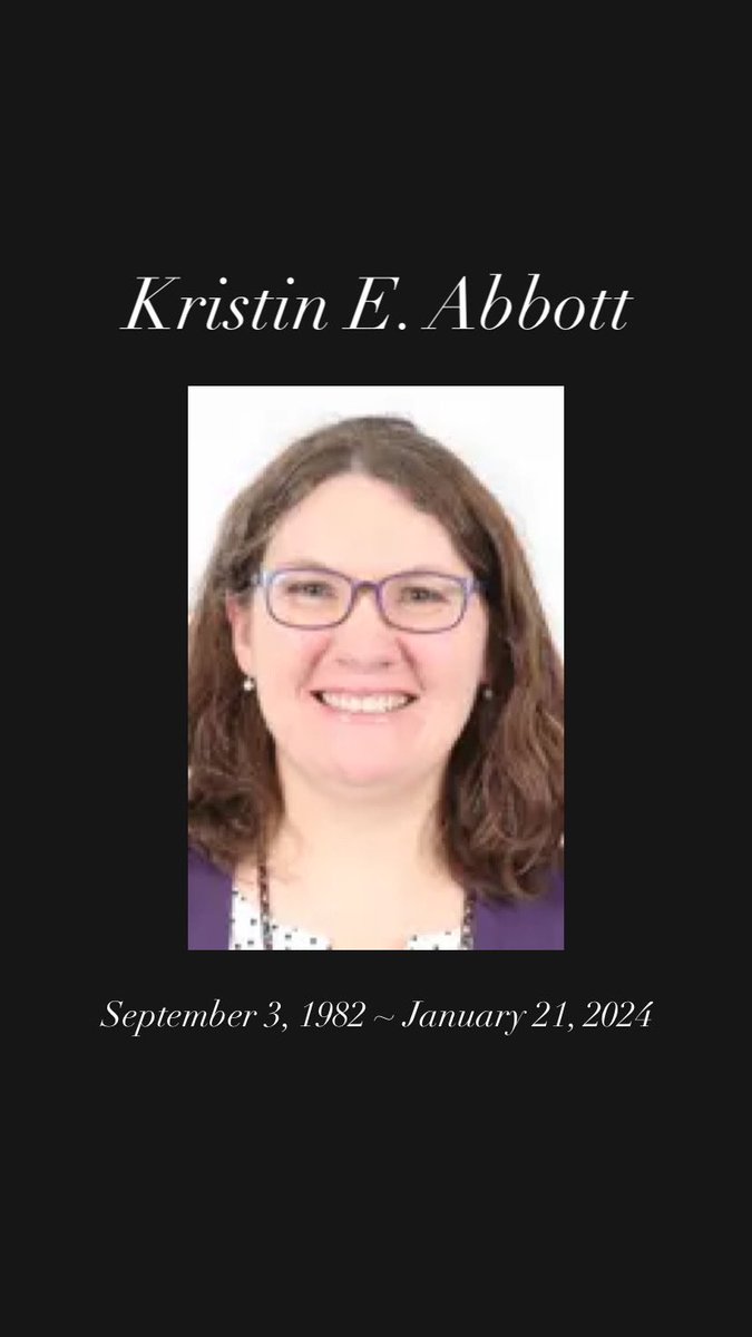 NUSportsMed's tweet photo. It is with a profoundly heavy and broken heart that we inform you that our beloved team physician, Dr. Kristin Abbott, passed away last week. 
 https://t.co/ne70EzNqah https://t.co/VgPTLuxdow