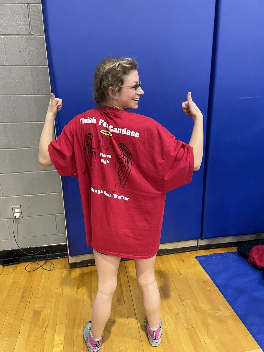 Two years ago this weekend we lost one of our wrestlers (Candace Clausen). At the Girls State Duals the girls wanted to do something to keep Candace’s memory alive.  We did pins for Candace, and these girls did her memory proud.  Candace you will alway be in our hearts and minds.