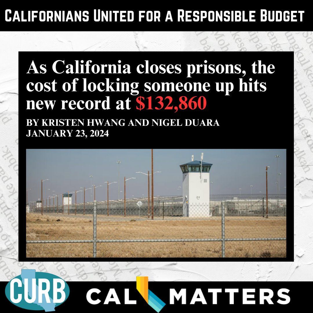 Rather than boosting CDCR's budget during a deficit year, California can save nearly $1 billion by closing 5 more prisons. #ClosePrisons #Decarcerate 

🔗🗞️Learn more: <a href="/KQED/">KQED</a> on 'California Incarceration Expenses'  

bit.ly/3SwmB8Y