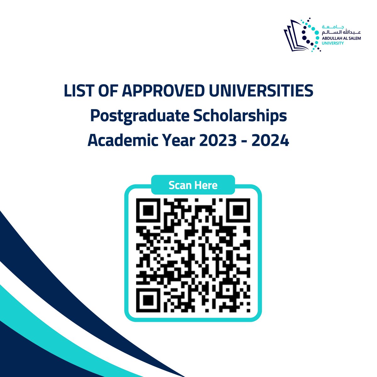 قائمة الجامعات المعتمدة للحصول على بعثات للدراسات العليا العام الدراسي 2023 - 2024
من قبل #جامعة_عبدالله_السالم #الكويت

aasu.edu.kw/list-of-univer…