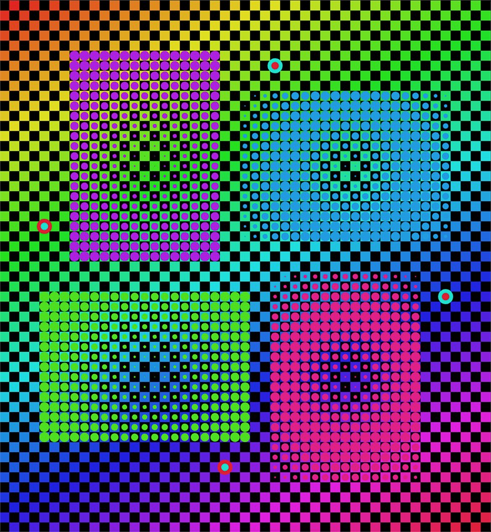 More Vasarely inspired work on fxhash. Color version