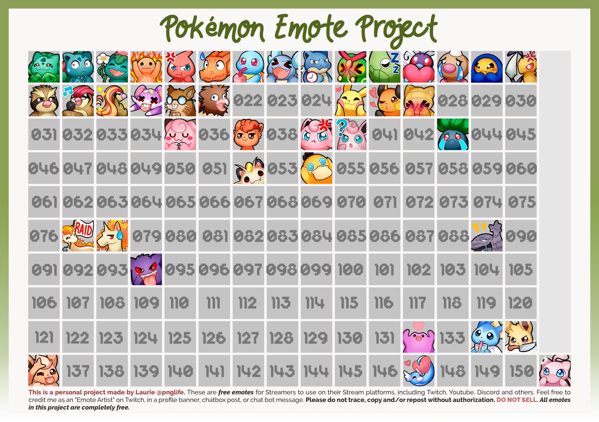 ✨ FREE POKÉMON EMOTES PROJECT ✨

i created this personal project to help new streamers (or not!) who are unable to invest in their first emotes for their streams. 

the download link is in my bio. 🔗

share with your favorite streamer! 🤍

#pokemon #freetouse #emotes