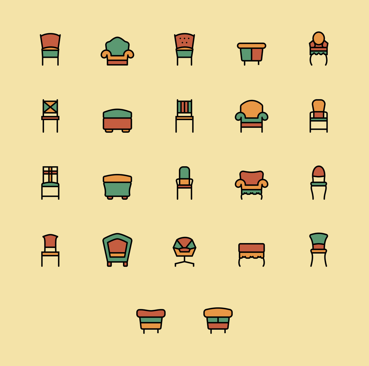 Chair icons chapter done✨

If you had to spend the whole day waiting, what chair would you pick?