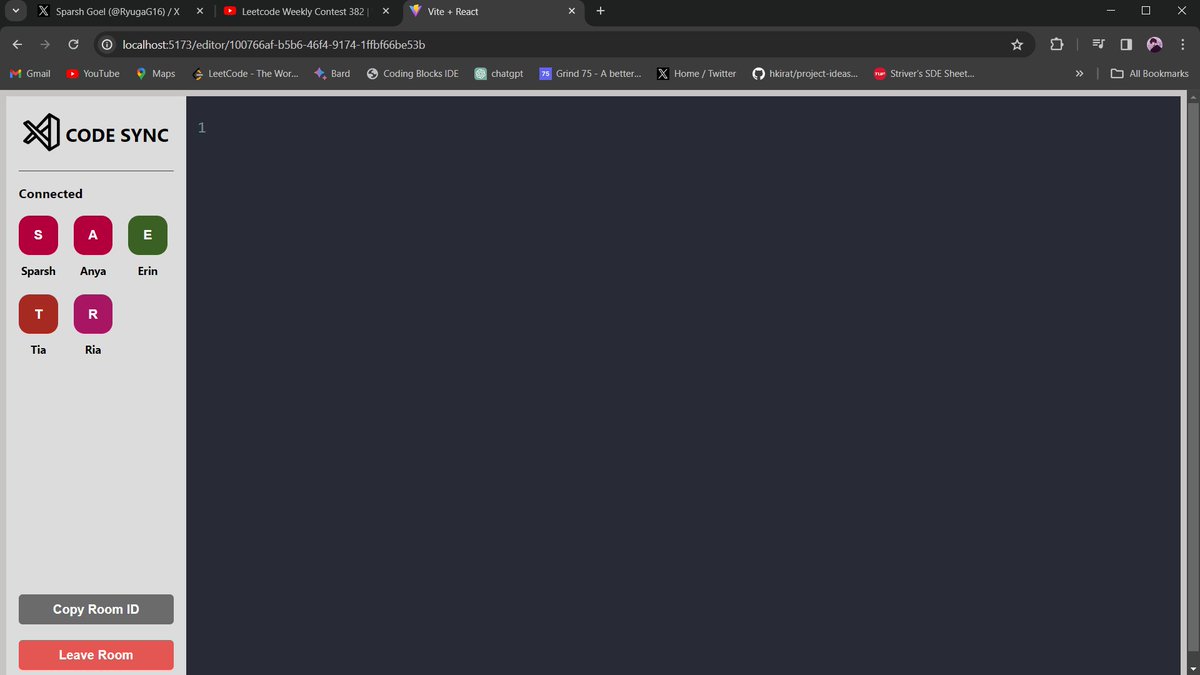 RyugaG16's tweet image. Day-11 of #30daycodingChallenge
 Topics - 
✔ Worked on my collaborative code editor  project 
DSA topics-
○Gave leetcode contest 382 today ( given LC contests after months and it feel weirdly uncomfortable )
○ Upsolved contest questions

#coding #CodingJourney
