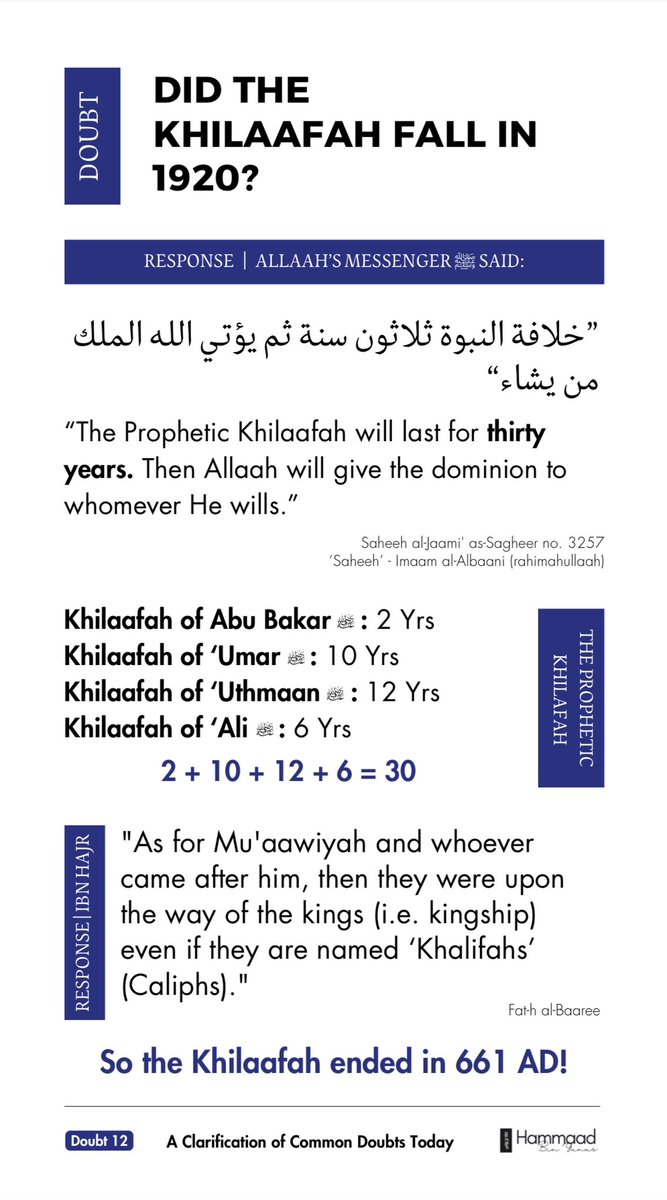 Did The Saudis Rebel Against The #Muslim #Caliphate ?!
The Khilaafah ended in the year 661, not 1920…
