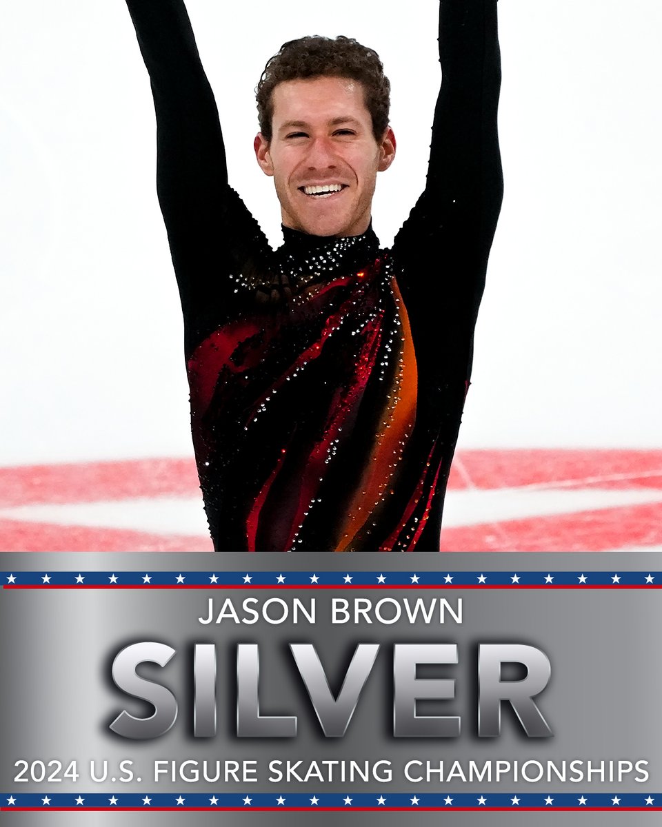 NBCOlympics's tweet photo. SILVER for Jason Brown! 🥈 #PrevagenUSChamps https://t.co/Jp3fLctTvR