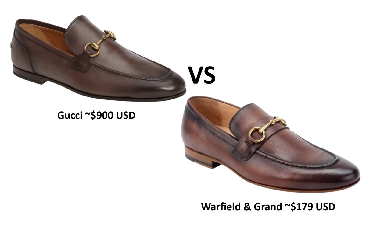 I know I don't say it often enough but you don't have to break the bank in order to have good style. 

Can't afford to drop nearly $1K on a pair of Gucci loafers?

Consider a brand like Warfield &amp; Grand instead (affiliate link): bit.ly/47RtshB