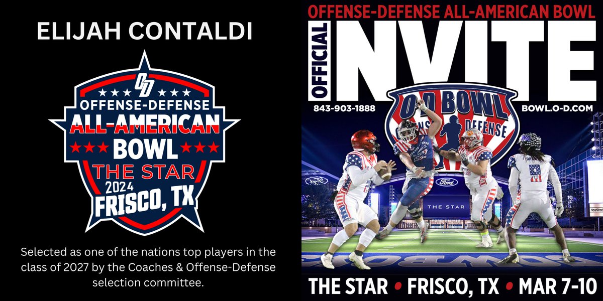 Thank you for the recognition and the invite to play in the Offense-Defense All-American Bowl at @thestarinfrisco in March. @ODFBall @ODFootballCamps #OD4Life @StJosephFB @BTCoacher @StJoesMetuchen @PlayBookAthlete  #WhyIGrind
