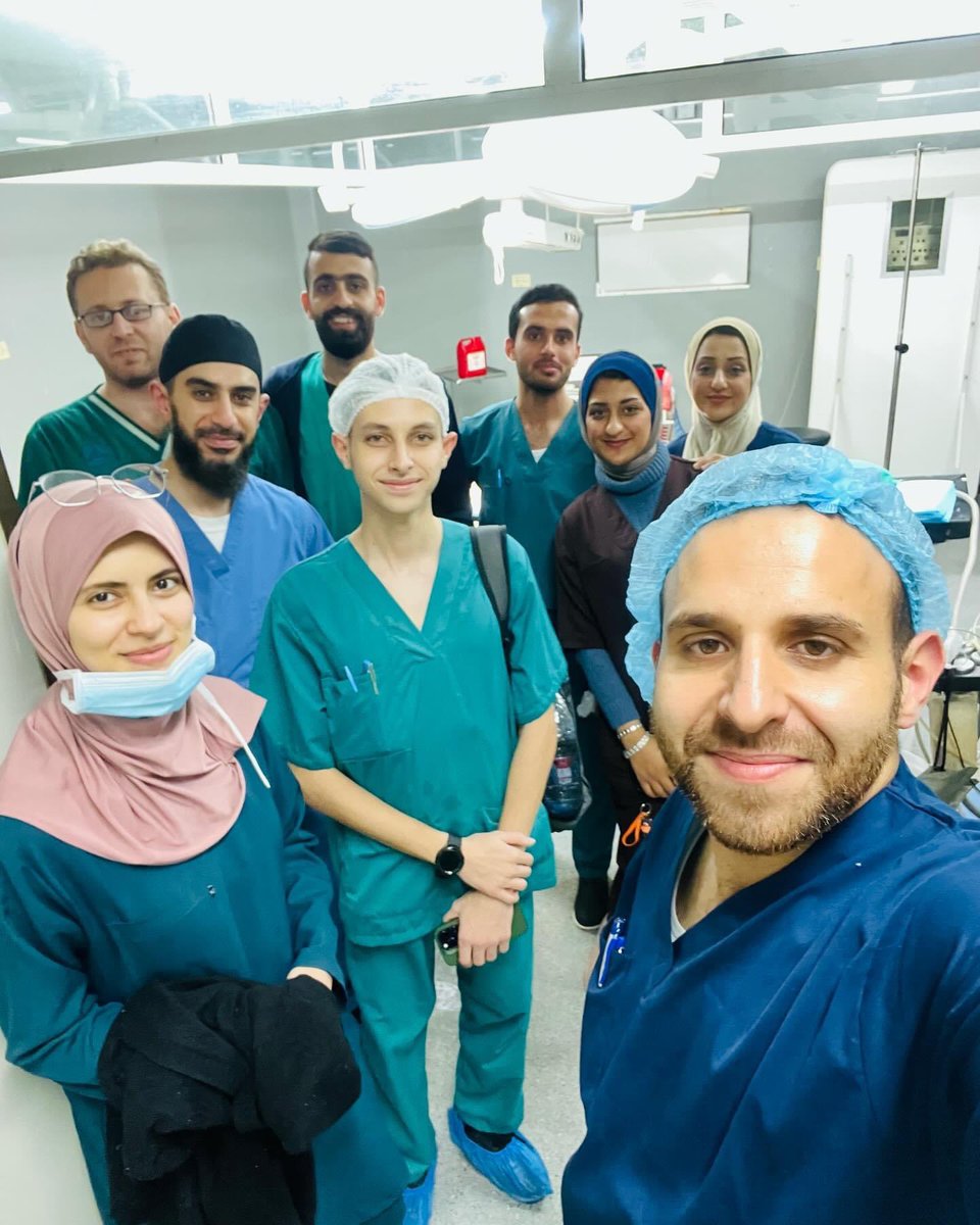Late-night hustle with the amazing Plastic Surgery team at the European Hospital in Gaza, after more than 114 days of nonstop work in hospitals during the the Israeli genocide against the Palestinians in Gaza. Joined by Dr. Thaer, a Maxillofacial surgeon from the US! It’s