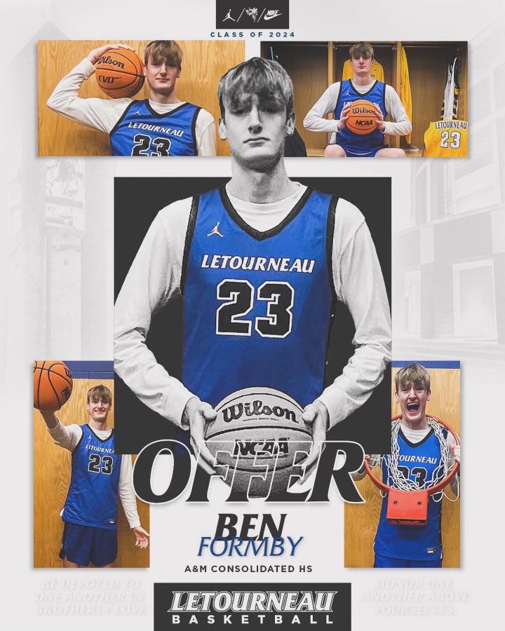 Ben Formby (@formby_ben) on Twitter photo Really excited to receive an offer from LeTourneau University. Thanks <a href="/james_wallace5/">James Wallace</a> & <a href="/CoachWallace30/">Joel “J” Wallace</a> for your belief in me. You have a 1st class program! Really excited to receive an offer from LeTourneau University. Thanks <a href="/james_wallace5/">James Wallace</a> & <a href="/CoachWallace30/">Joel “J” Wallace</a> for your belief in me. You have a 1st class program!