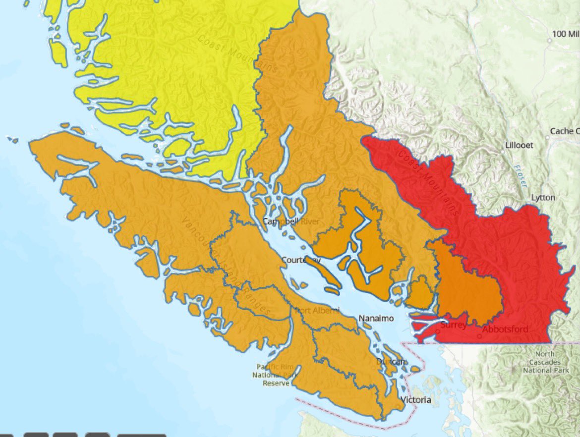 ⚠️ #FloodWarning ⚠️

#BC River Forecast Centre has upgraded to Flood Warning for #SumasRiver in the #FraserValley. River levels have exceeded or will exceed the river bank soon. Stay clear of flood water. More info: bcrfc.env.gov.bc.ca/warnings/index…

#BCFlood #BCwx #BCrain #BCstorm