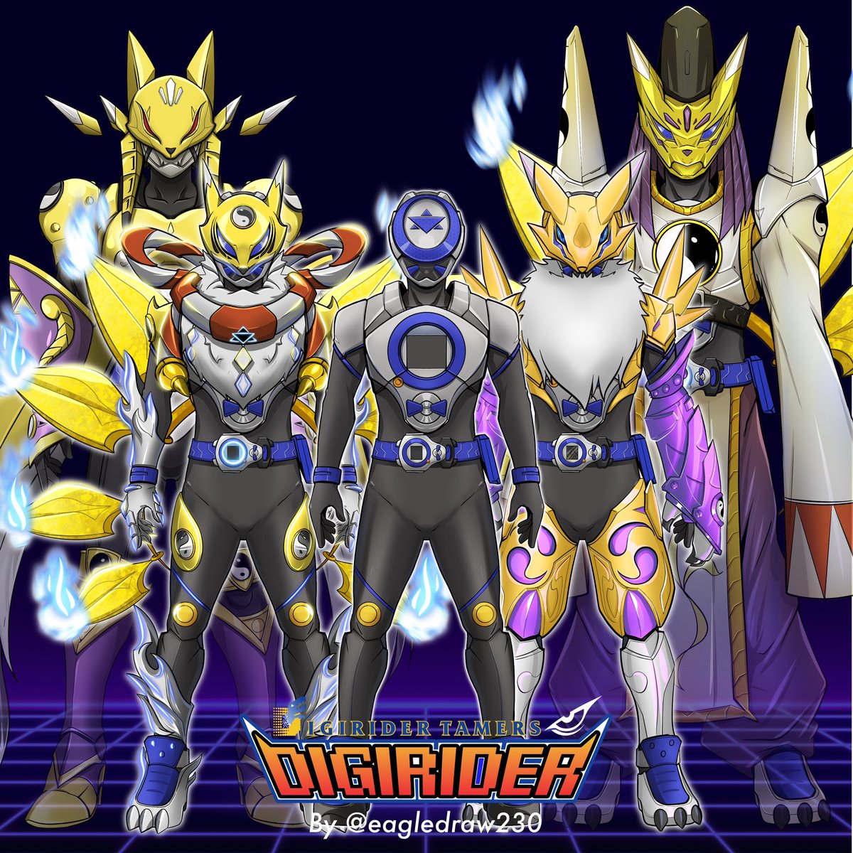 eagledraw230's tweet photo. Digirider Tamer series, Blue digivice complete forms
Hope you guys enjoy watching my progress 😁

#kamenrider #digimontamers #digimon 
I’m still open commss, feel free to DM me https://t.co/bboW2TCzHg