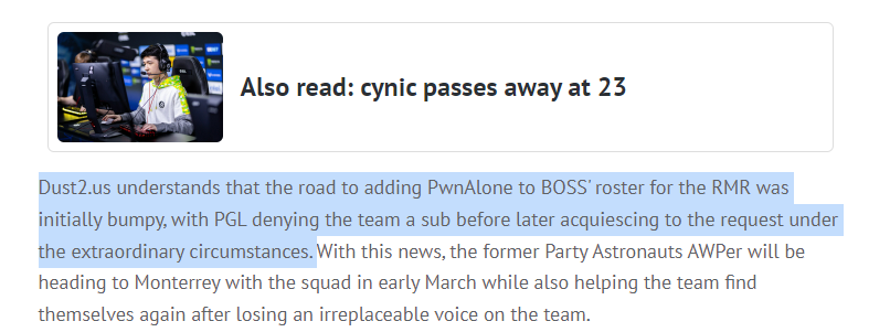 ayriks's tweet photo. How heartless must a company be to deny a NON-CONTRACTED team's request to add an emergency reserve after the first plea, when their teammate has passed away?  

🕯️RIP cynic, I really hope your team makes the Major!

#GOBOSS❤️ https://t.co/I3co4Rs1uY