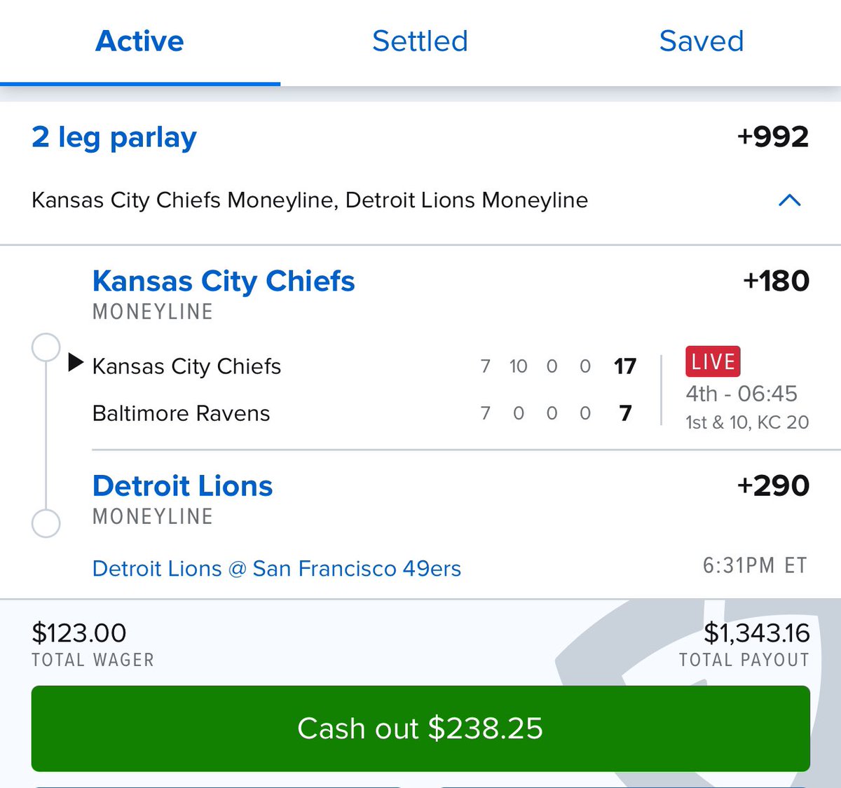 Alex__Monaco's tweet image. Cash out or let it ride?! SYKE

Chiefs🍿💰
Lions up next 🦁📈

#SuperBowl #NFLScript