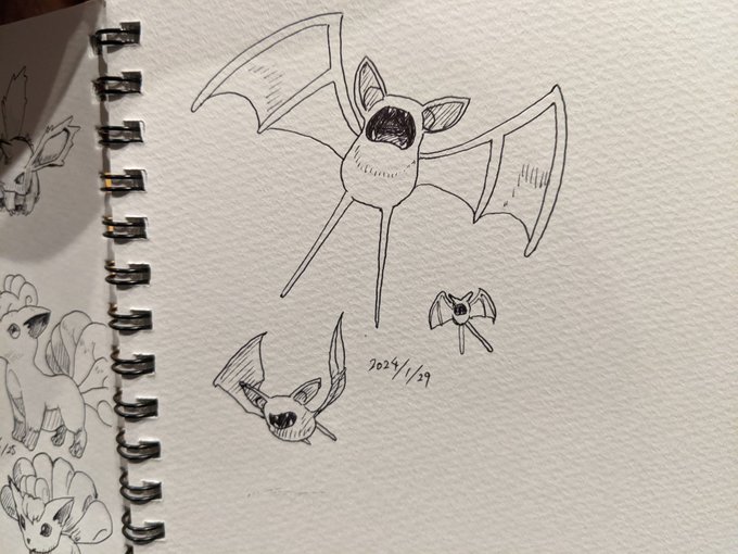 ズバット よくゲーム中にエンカウントする  よく会うから実際にいるんじゃないかなって錯覚する いまやポケモンってそういう存在よね カキカキ。 