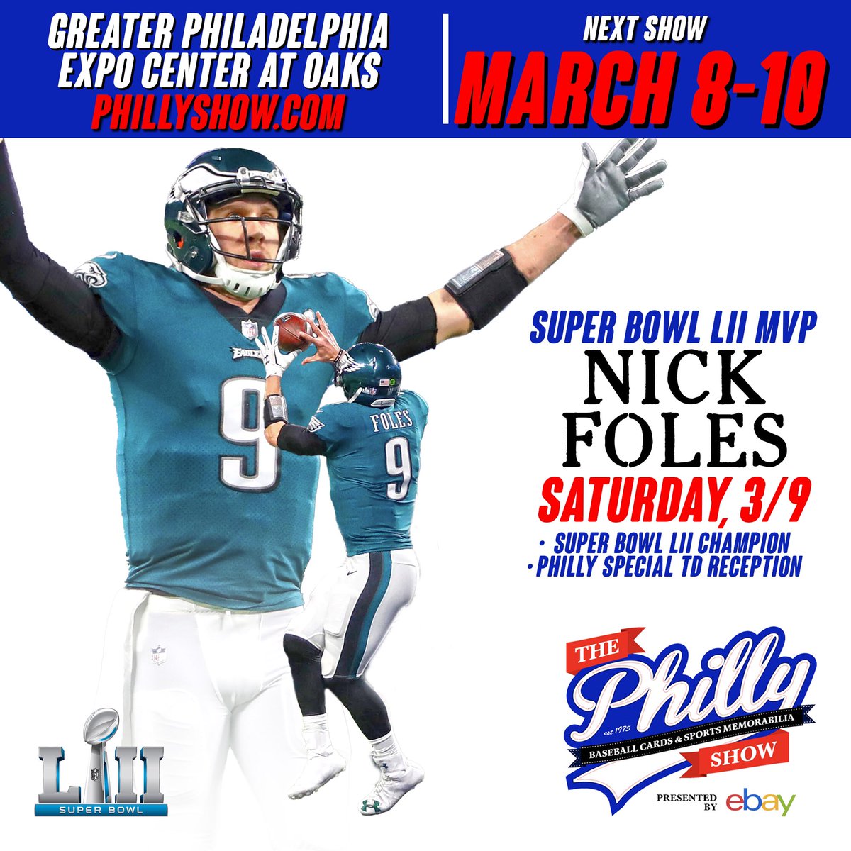 ‼️Super Bowl LII Champion 🦅 Nick Foles is coming to the March Philly Show!‼️
Tickets coming soon at phillyshow.com! 
More announcements on the way!

#thephillyshow  #philadelphiaeagles #superbowlchamps #superbowllii #flyeaglesfly #nickfoles #phillyphilly #phillyspecial