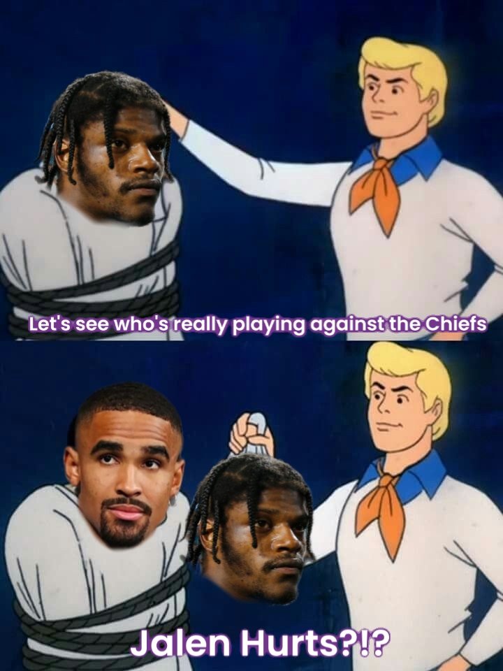 I knew something was up! S/o to Fred for getting down to business on this fakery 🤣🤣🤣

#ScoobyGang #jalenhurts #lamarjackson